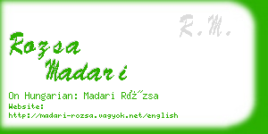 rozsa madari business card